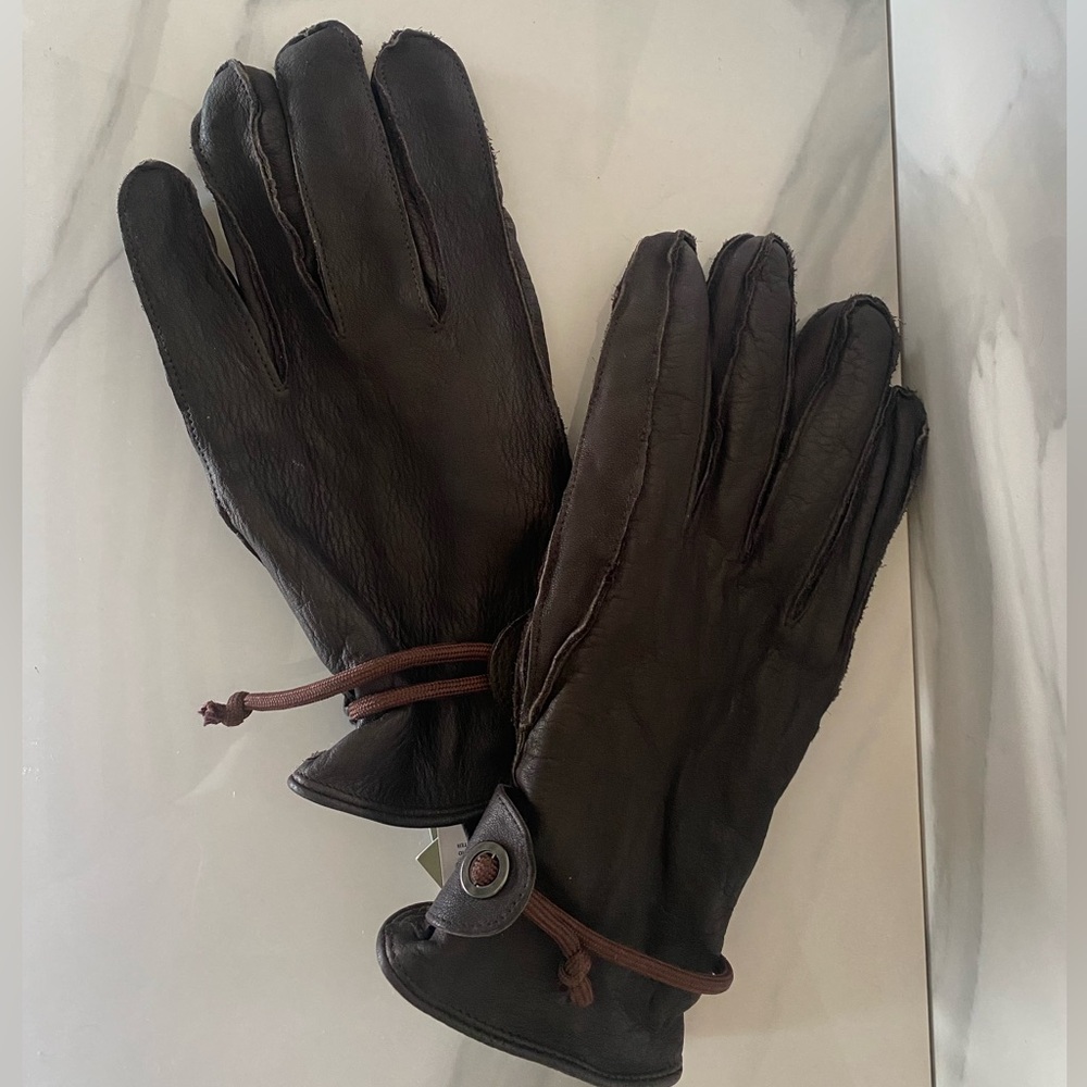 Goodfellow & Co. leather gloves in brown Sz L/XL Touch Screen Compatible NWT